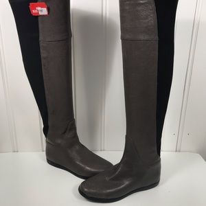 Nine West over the knee leather boots size 5 gray